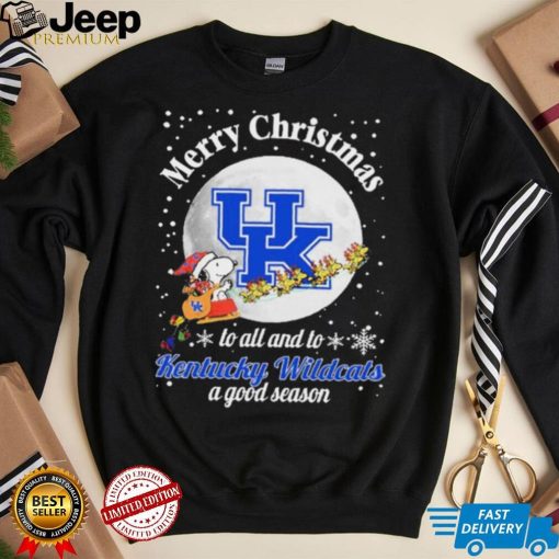 Peanuts Snoopy Merry Christmas To All And To All A Kentucky Wildcats A Good Season Shirt