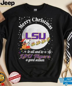 Peanuts Snoopy Merry Christmas To All And To All A LSU Tigers A Good Season Shirt