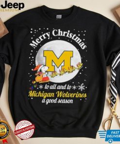 Peanuts Snoopy Merry Christmas To All And To All A Michigan Wolverines A Good Season Shirt