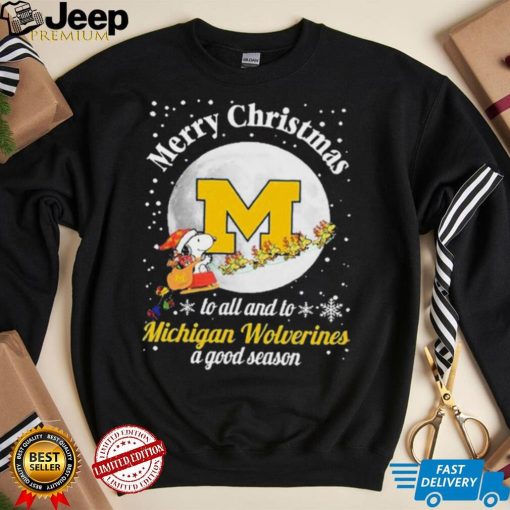 Peanuts Snoopy Merry Christmas To All And To All A Michigan Wolverines A Good Season Shirt