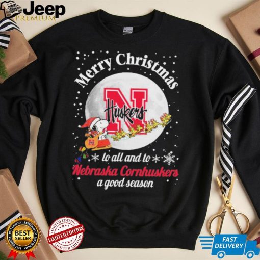 Peanuts Snoopy Merry Christmas To All And To All A Nebraska Cornhuskers A Good Season Shirt