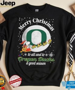 Peanuts Snoopy Merry Christmas To All And To All A Oregon Ducks A Good Season Shirt