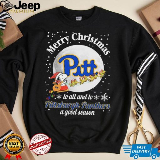 Peanuts Snoopy Merry Christmas To All And To All A Pittsburgh Panthers A Good Season Shirt