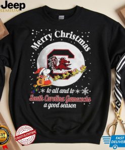 Peanuts Snoopy Merry Christmas To All And To All A South Carolina Gamecocks A Good Season Shirt