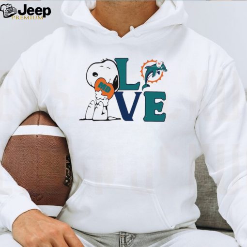 Peanuts Snoopy love Miami Dolphins shirt