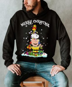 Peanuts characters Merry Christmas tree shirt