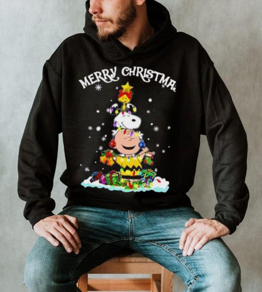 Peanuts characters Merry Christmas tree shirt