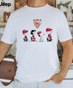 Peanuts characters Sevilla FC shirt