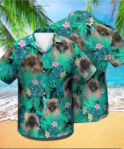 Pekingese Dog Design on Summer Leaves Aloha Hawaiian Shirt