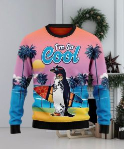 Penguin Im So Cool Ugly Christmas Sweater