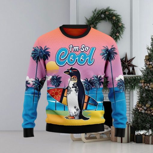 Penguin Im So Cool Ugly Christmas Sweater