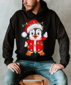 Penguin Lover Xmas Lighting Santa Penguin Christmas Shirt