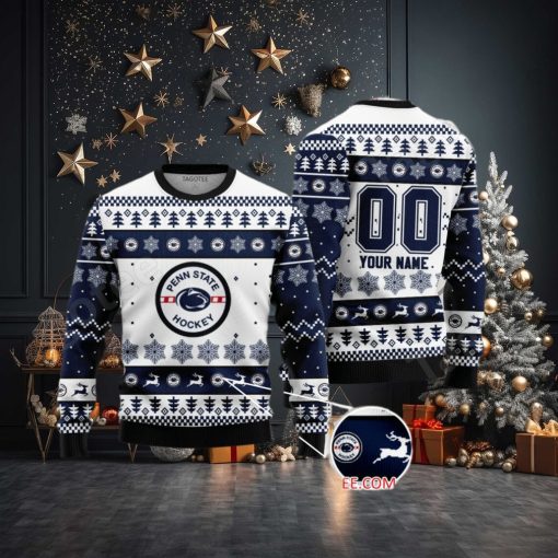 Penn State Nittany Lions Hockey Custom Ugly Christmas Sweater