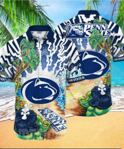 Penn State Nittany Lions NCAA Floral Full Printed 3D Hawaiian Shirt