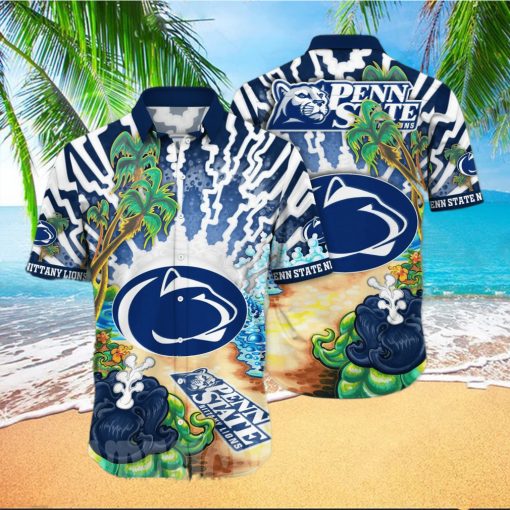 Penn State Nittany Lions NCAA Floral Full Printed 3D Hawaiian Shirt