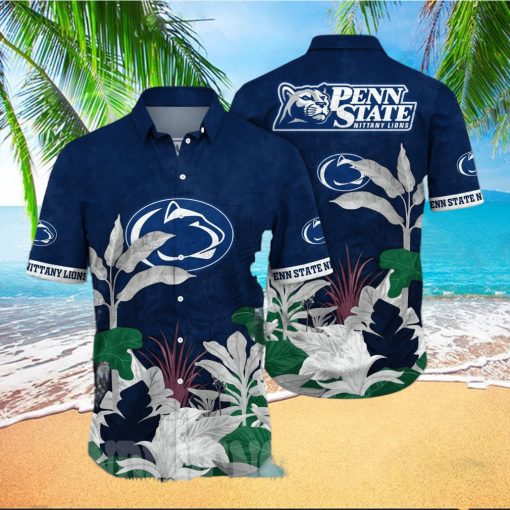 Penn State Nittany Lions NCAA Flower All Over Print Hawaiian Shirt