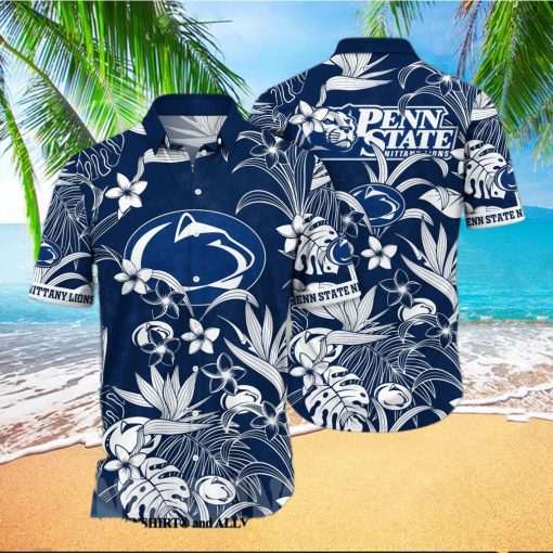 Penn State Nittany Lions NCAA Flower Full Printing Hawaiian Shirt