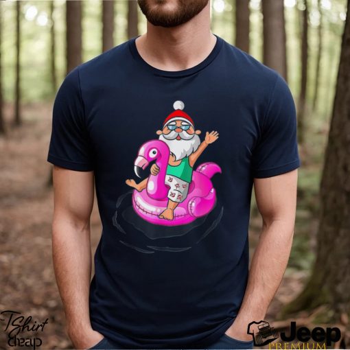 Perfect Christmas In July Santa Hawaiian Flamingo Summer T Shirts