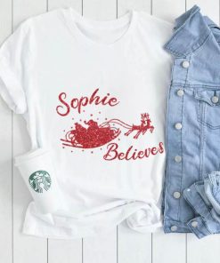 Personalised Christmas Tshirt Childrens Glitter Believe In Santa T Shirt