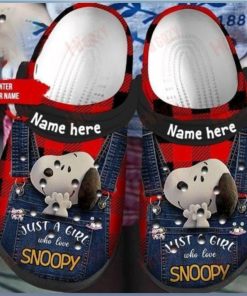 Personalised Just A Girl Who Love Snoopy Crocs Clog Peanuts Crocs