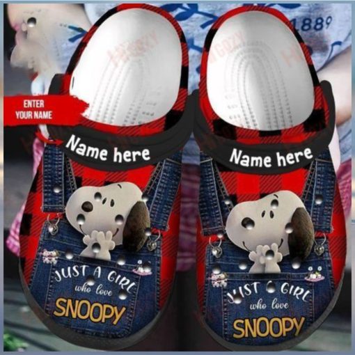 Personalised Just A Girl Who Love Snoopy Crocs Clog Peanuts Crocs