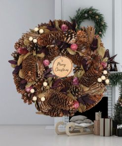 Personalised Periwinkle Pearl Christmas Wreath 30cm