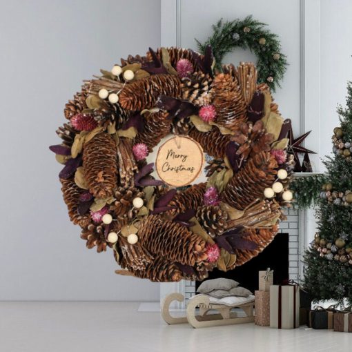 Personalised Periwinkle Pearl Christmas Wreath 30cm
