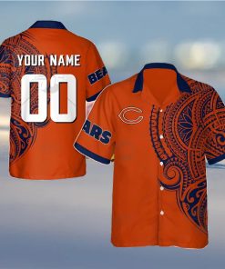 Personalize NFL Chicago Bears Polynesian Tattoo Design Hawaiian Shirt