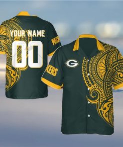 Personalize NFL Green Bay Packers Polynesian Tattoo Design Hawaiian Shirt