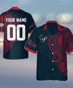 Personalize NFL Houston Texans Polynesian Tattoo Design Hawaiian Shirt