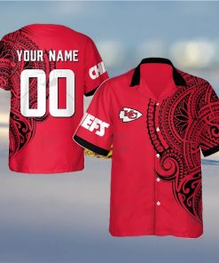 Personalize NFL Kansas City Chiefs Polynesian Tattoo Design Hawaiian Shirt