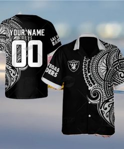 Personalize NFL Las Vegas Raiders Polynesian Tattoo Design Hawaiian Shirt