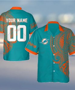 Personalize NFL Miami Dolphins Polynesian Tattoo Design Hawaiian Shirt