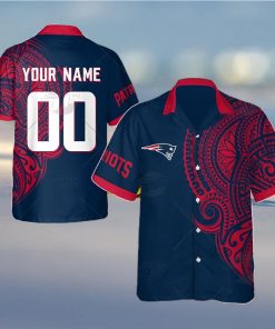 Personalize NFL New England Patriots Polynesian Tattoo Design Hawaiian Shirt