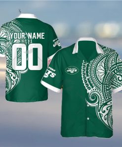 Personalize NFL New York Jets Polynesian Tattoo Design Hawaiian Shirt