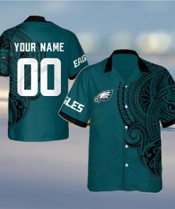 Personalize NFL Philadelphia Eagles Polynesian Tattoo Design Hawaiian Shirt