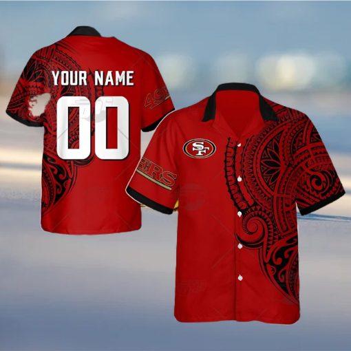 Personalize NFL San Francisco 49ers Polynesian Tattoo Design Hawaiian Shirt