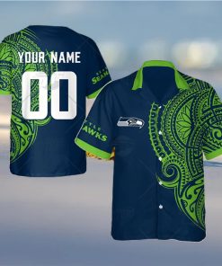 Personalize NFL Seattle Seahawks Polynesian Tattoo Design Hawaiian Shirt