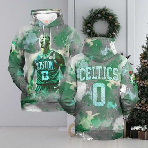 Personalized Boston Celtics Paint Color Design Jogger Hoodie Sweatshirt 3D