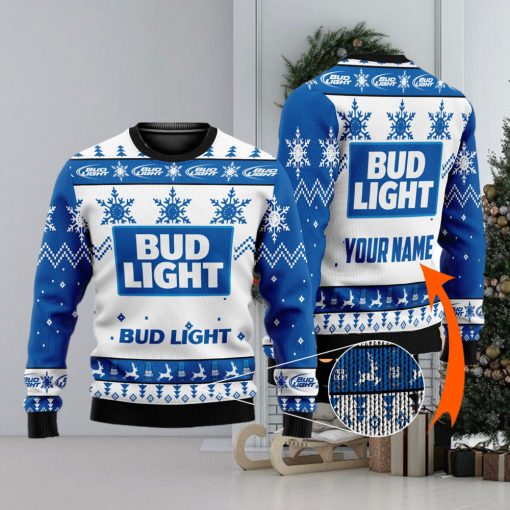 Personalized Bud Light Beer Ugly Custom Name Ugly Gift Christmas 3D Sweater For Men And Women