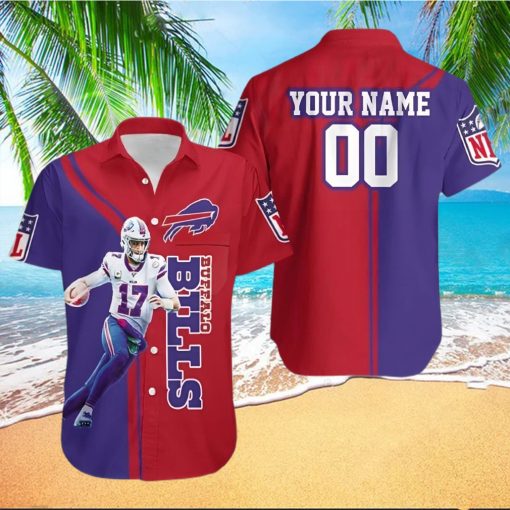 Personalized Buffalo Bills Hawaiian Shirt, Josh Allen, Button Down Hawaiian Shirt