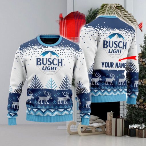 Personalized Busch Light Reindeer Ugly Sweater Beer For Fans Gift Christmas Holidays