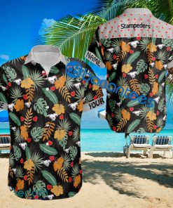 Personalized CFL Calgary Stampeders Heart Pattern Valentines Day 3D Hawaiian Shirt Gift For Fans