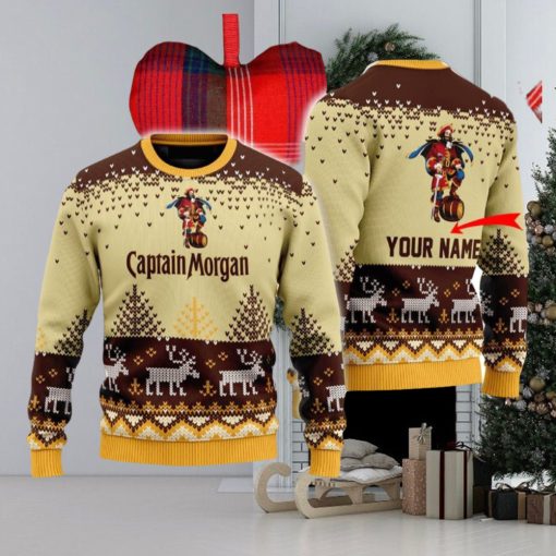 Personalized Captain Morgan Reindeer Ugly Sweater Beer For Fans Gift Christmas Holidays