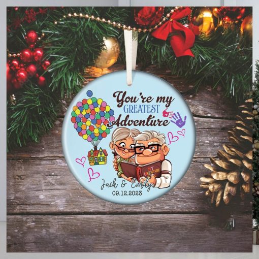 Personalized Carl and Ellie Christmas Ornament, Couple Ornament