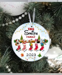 Personalized Christmas Disney Ornament, Mickey and Friends Ceramic Ornament