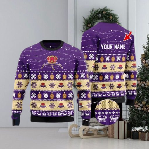 Personalized Christmas Twinkle Lights Crown Royal Christmas Beer Sweater