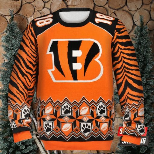 Personalized Cincinnati Bengals Custom Name Number Ugly Christmas Sweaters