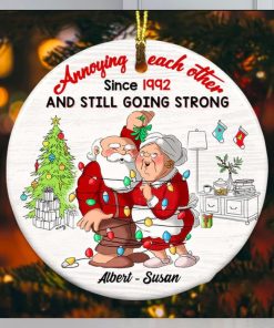 Personalized Couple Annoying Each Other Since Christmas Ornament, Santa Claus Couple Ornament