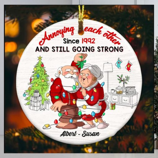 Personalized Couple Annoying Each Other Since Christmas Ornament, Santa Claus Couple Ornament